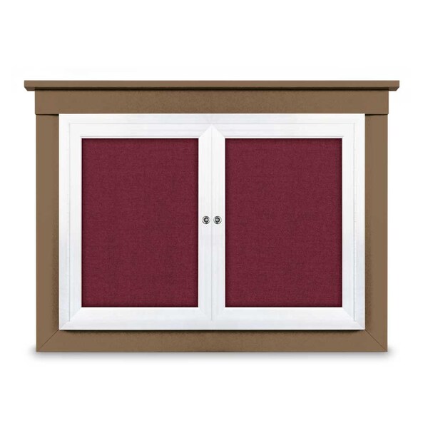 18"x24" 1-Door Enclosed Letterboard, Header, White Vinyl/Lt Oak